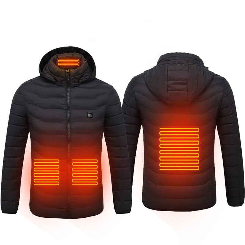 Heated Jacket, USB Powered Thermal Coat with Removable Hood
