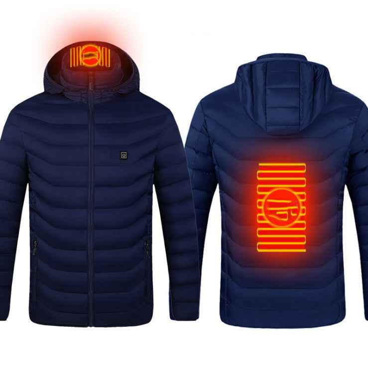 Heated Jacket, USB Powered Thermal Coat with Removable Hood