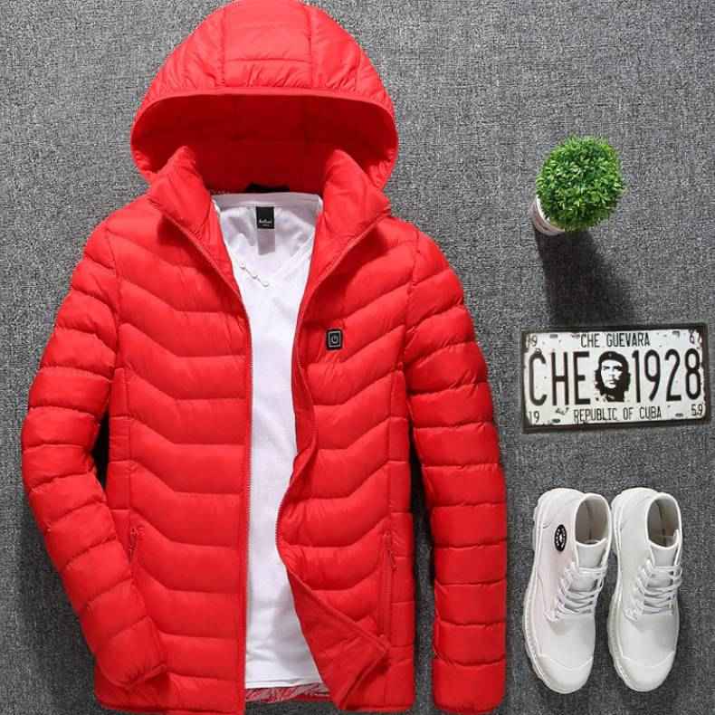 Heated Jacket, USB Powered Thermal Coat with Removable Hood