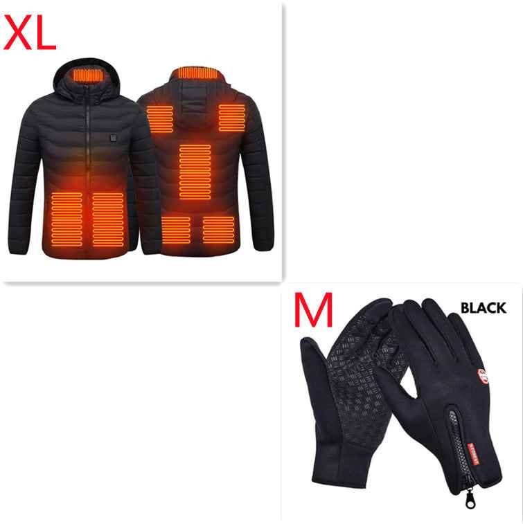 Heated Jacket, USB Powered Thermal Coat with Removable Hood